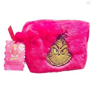 Dr. Seuss Grinch Pink Plush Wash Bag Set